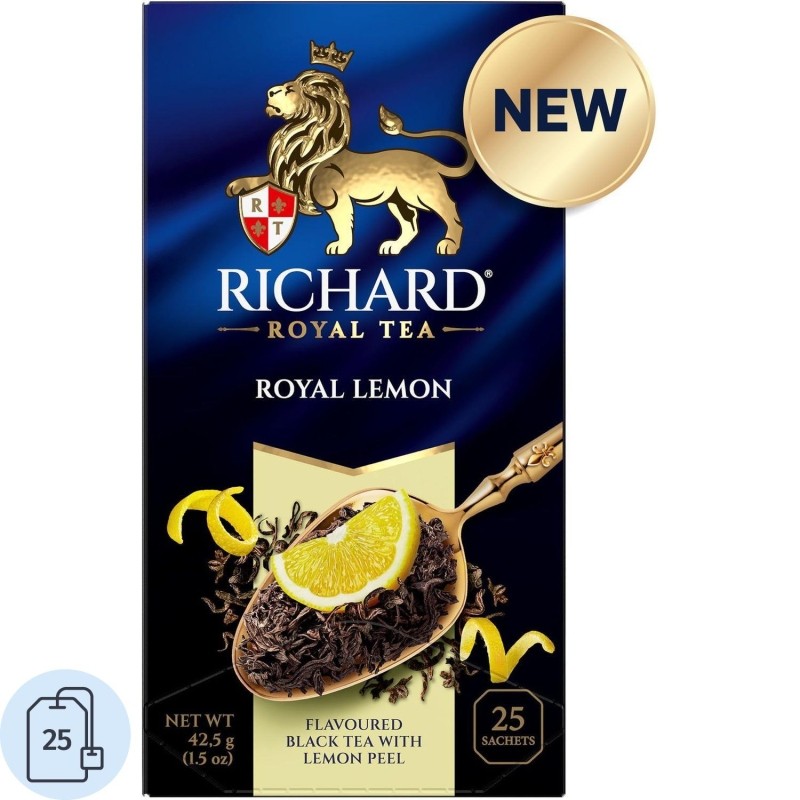 Чай Richard Royal Lemon черный, ароматизированный, 25 сашет