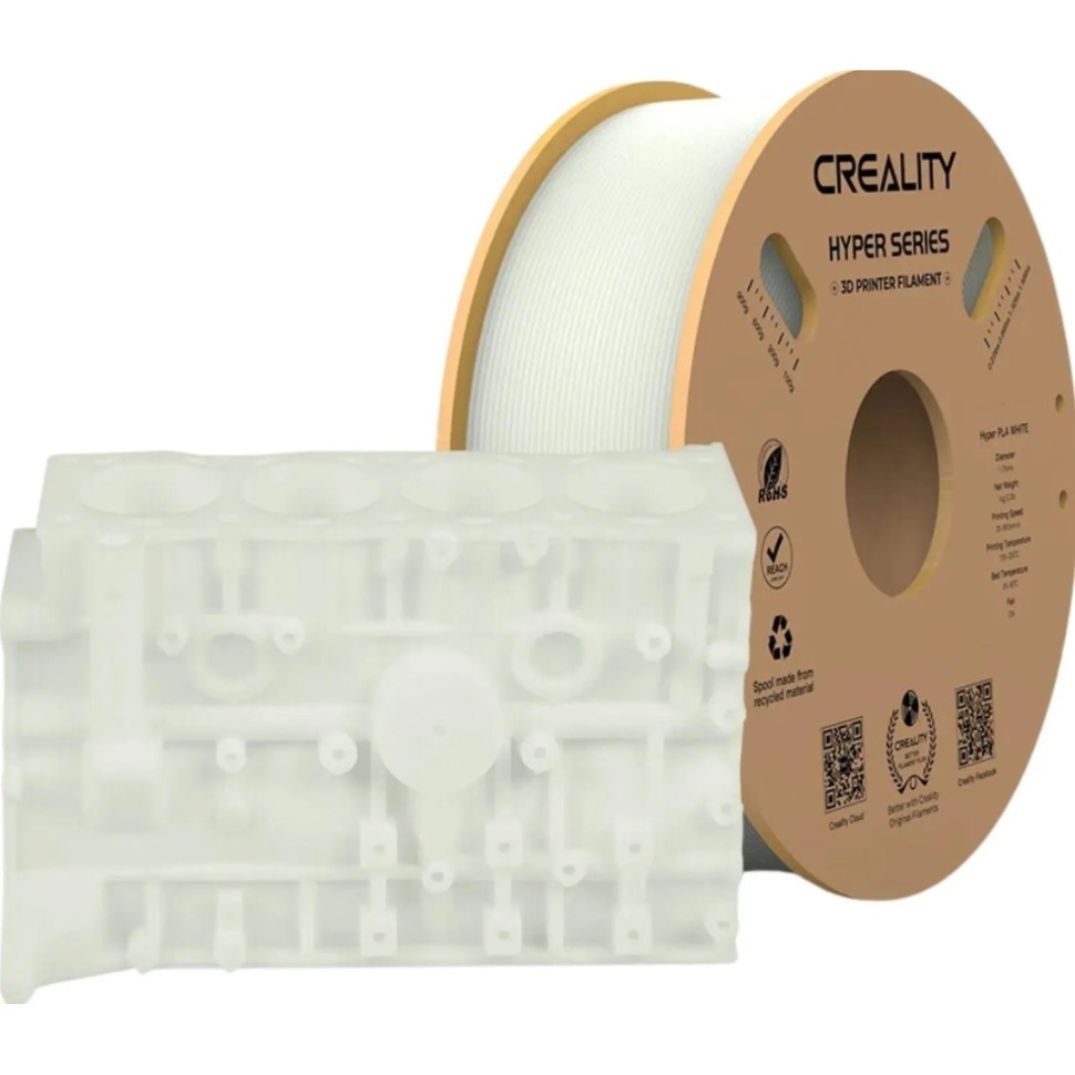 Катушка Hyper PLA-пластика Creality 1.75 мм 1кг., белая (3301010335) Катушка Hyper PLA-пластика Creality 1.75 мм 1кг., белая (3301010335)