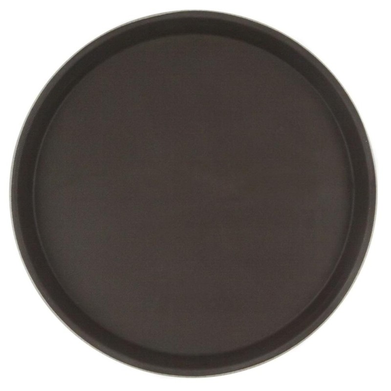 Поднос прорезин.кругл.16&#039;&#039; 40см корич., кт03