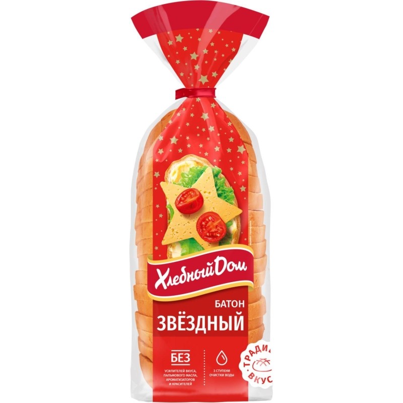 Батон Звездный Хлебный дом в нарезке 350г