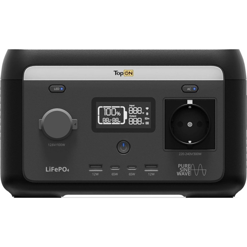 Внешний аккумулятор TopON Home TOP-H300 64000mAh 8A 4xUSB чер/сер(103760)