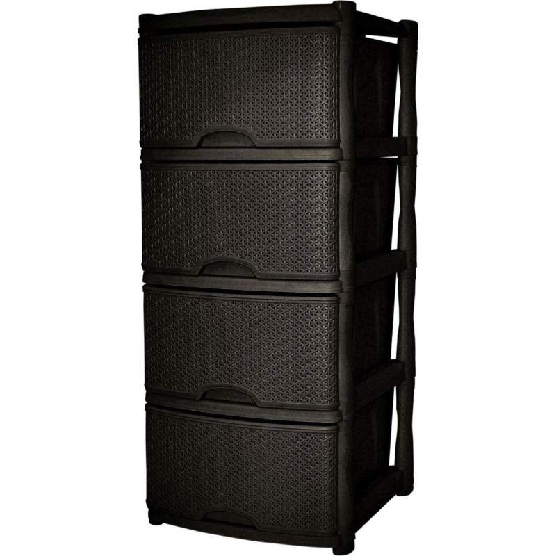 Комод PR_Keeplex Rattan четырехсекционный темный каштан