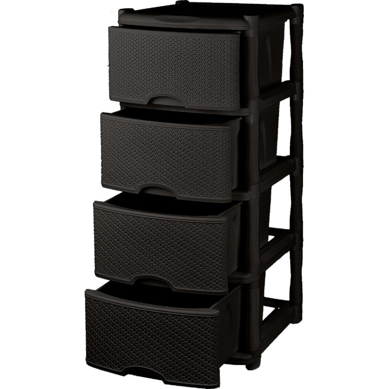 Комод PR_Keeplex Rattan четырехсекционный темный каштан