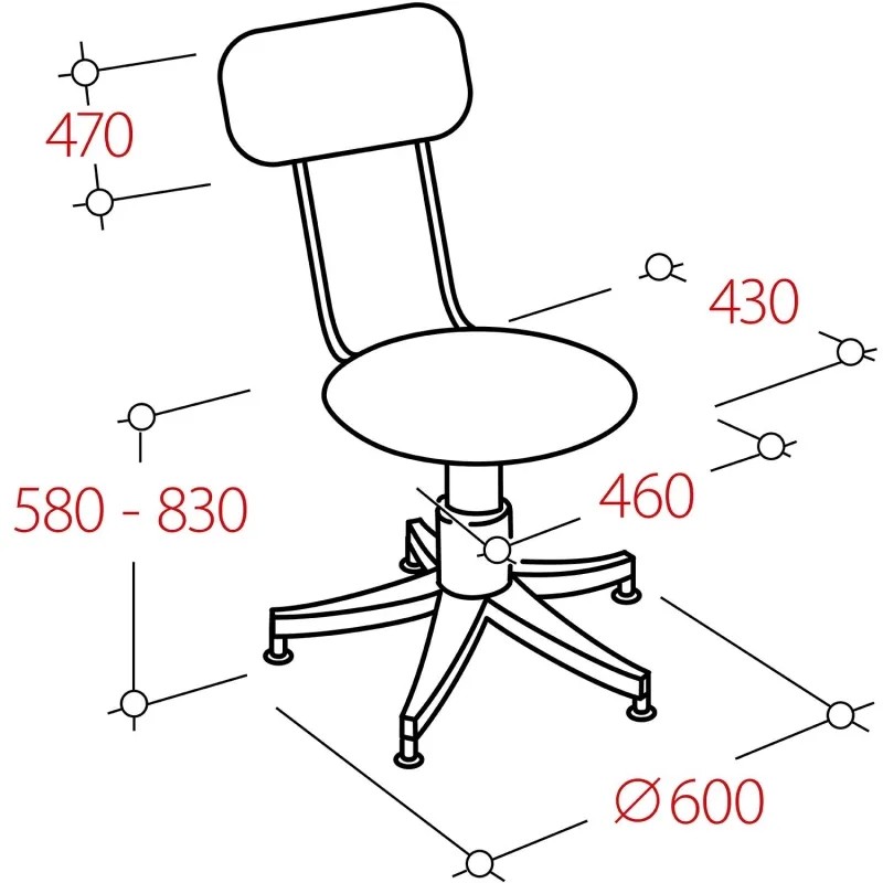 Кресло кассира UN_Regal gtsN3 Ring Base высокая база / ткань серая c38.x