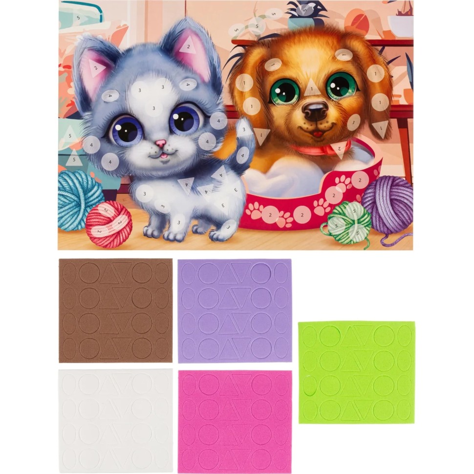 Аппликация 21х30 см котик и песик МУЛЬТИ АРТ EVAGEO-112386 Аппликация 21х30 см котик и песик МУЛЬТИ АРТ EVAGEO-112386