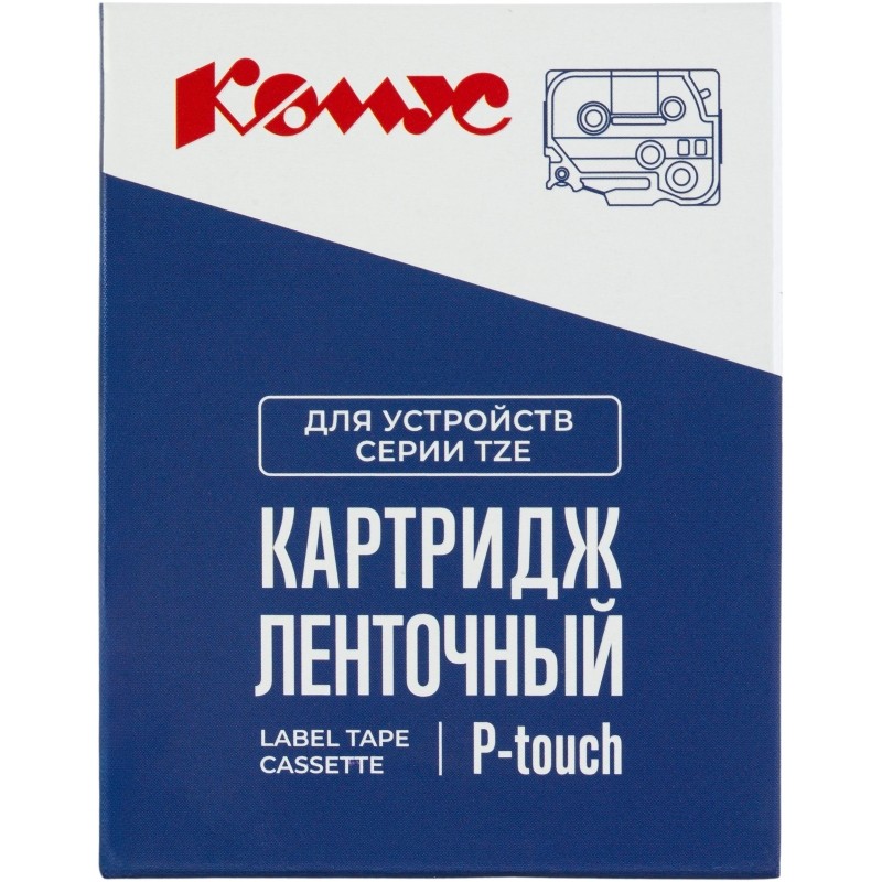Картридж Комус TZE-231SP (Brother TZE-231SP черный на белом ,12мм/8м)