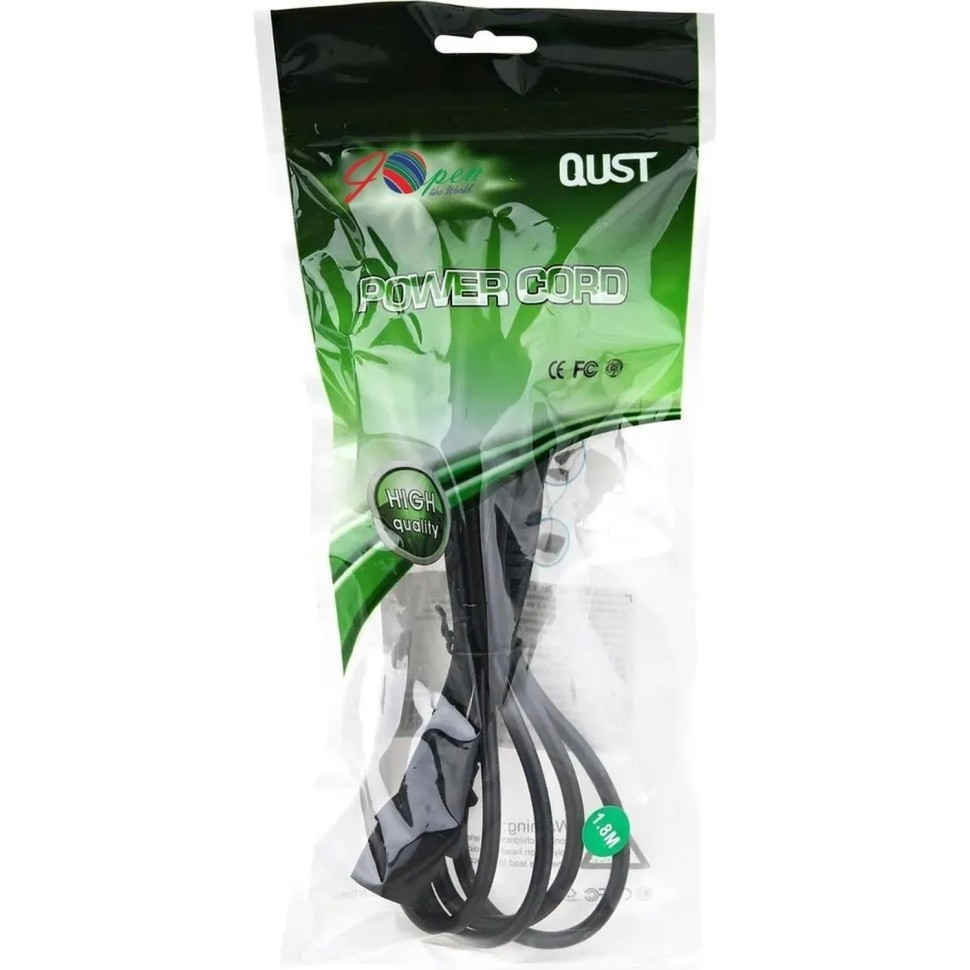 Кабель комп -&gt; розет 220V ( угл Евровилка) 3Gx0,5mm2 1.8м iOpen ACE021-1.8M