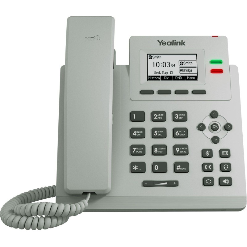IP-телефон Yealink SIP-T31P Light Gray, цвет светло-серый, 2 аккаунта, PoE