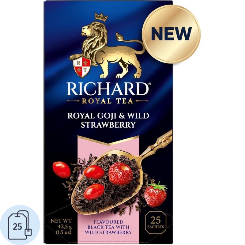 Чай Richard Royal Goji &amp; Wild Strawberry черный, ароматизированный,25 сашет