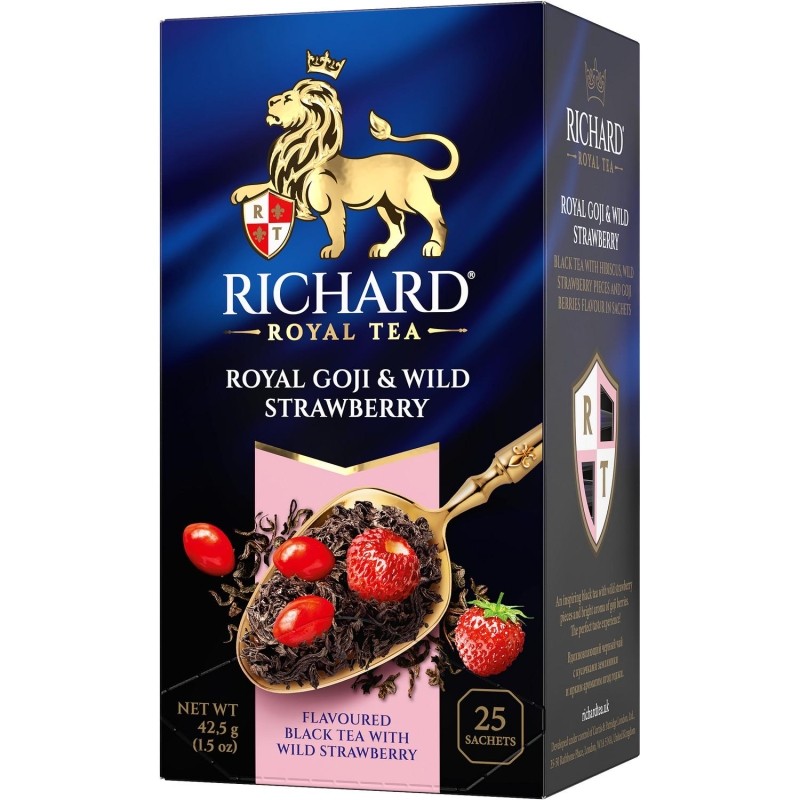 Чай Richard Royal Goji &amp; Wild Strawberry черный, ароматизированный,25 сашет