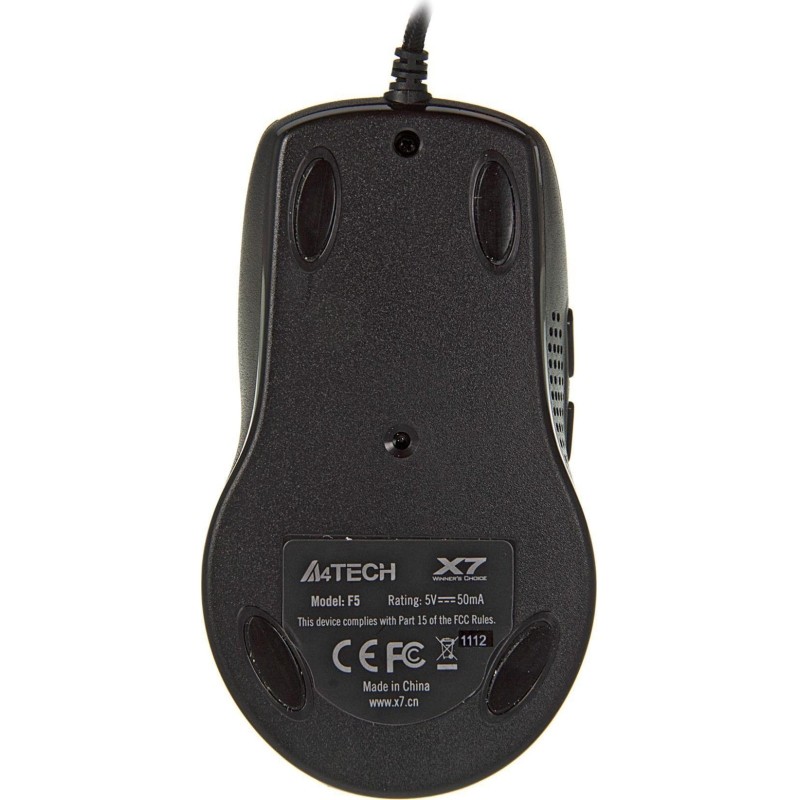 Мышь компьютерная A4Tech V-Track (F5) черн.рисунок/оптич/3000dpi/USB/6кн