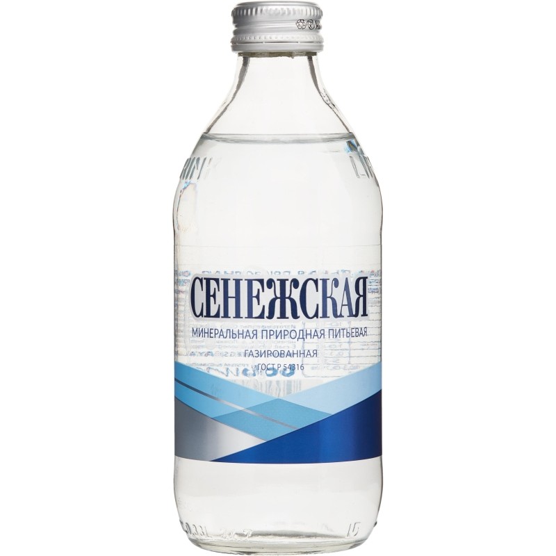 Вода минеральная Сенежская газированная, стекло, 0,33 л