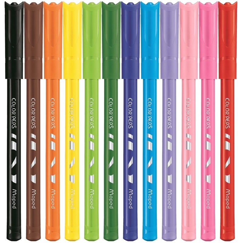 Фломастеры Maped COLOR&#039;PEPS OCEAN,супер-смываемые,12цв/наб,845720
