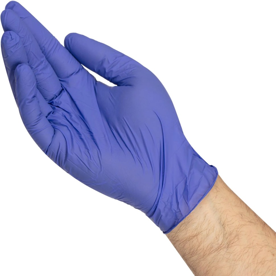 Перчатки нитрил. н/о,текстур,SFM (М) 100 пар,фиолетово-голубые