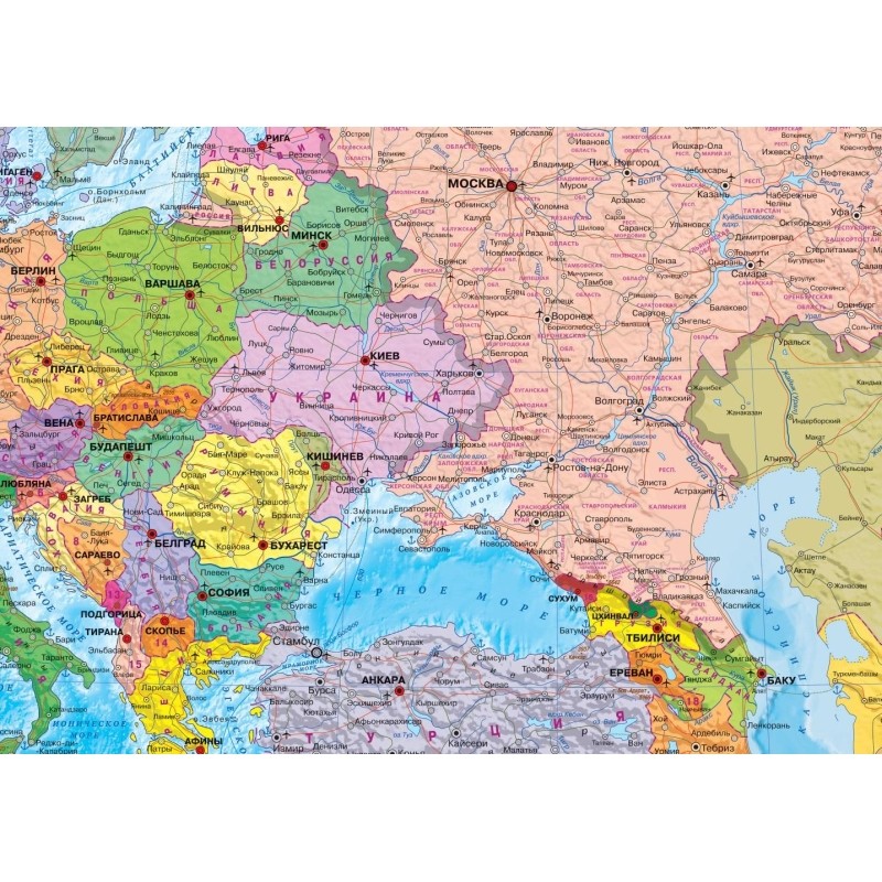 Карта настенная Евразия политическая 1,57х1,07 м,КН108