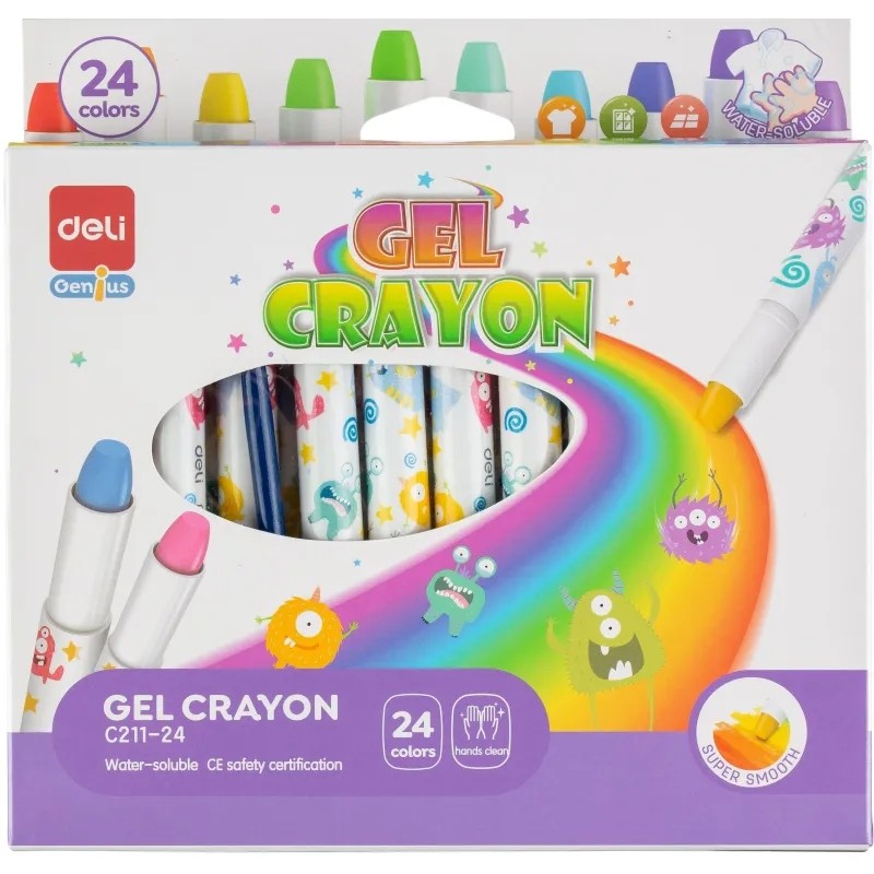 Мелки гелевые Crayon набор 24 цвета, EC211-24