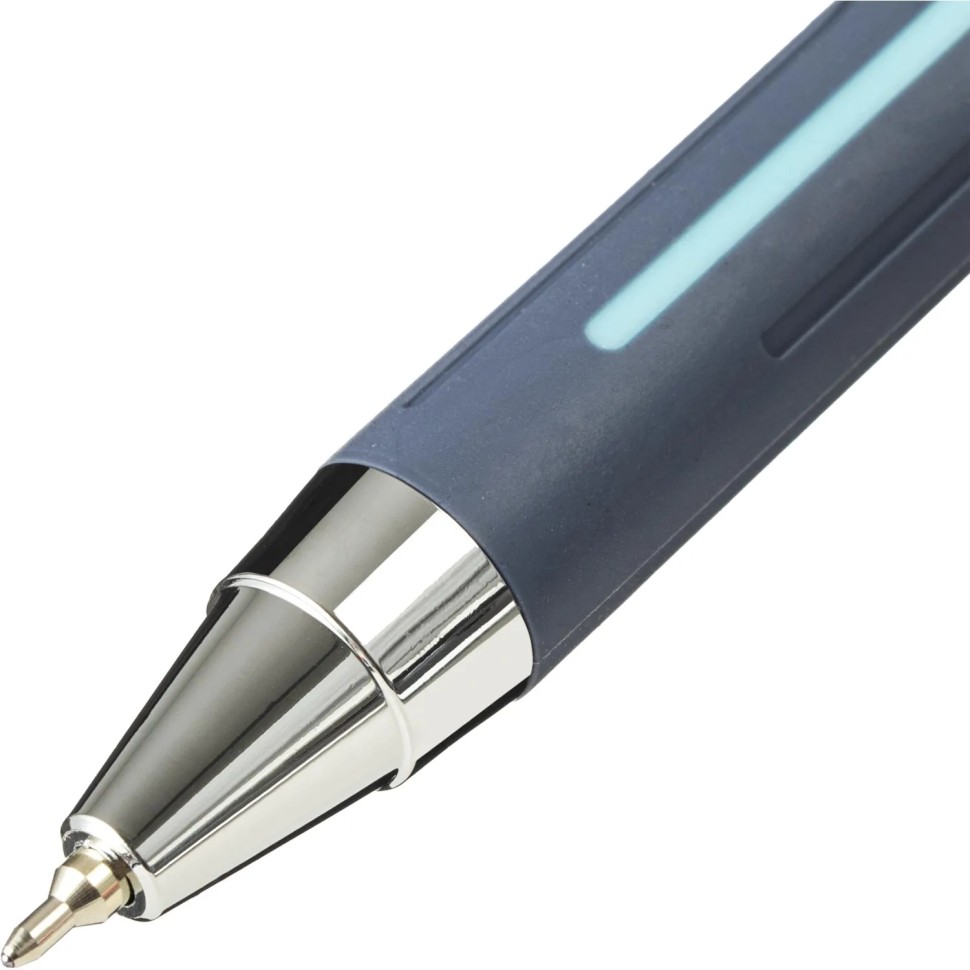 Ручка шариковая автомат. Комус Ultra Tech,д.ш.0,5мм,лин.0,3мм,син,сер-г.кор