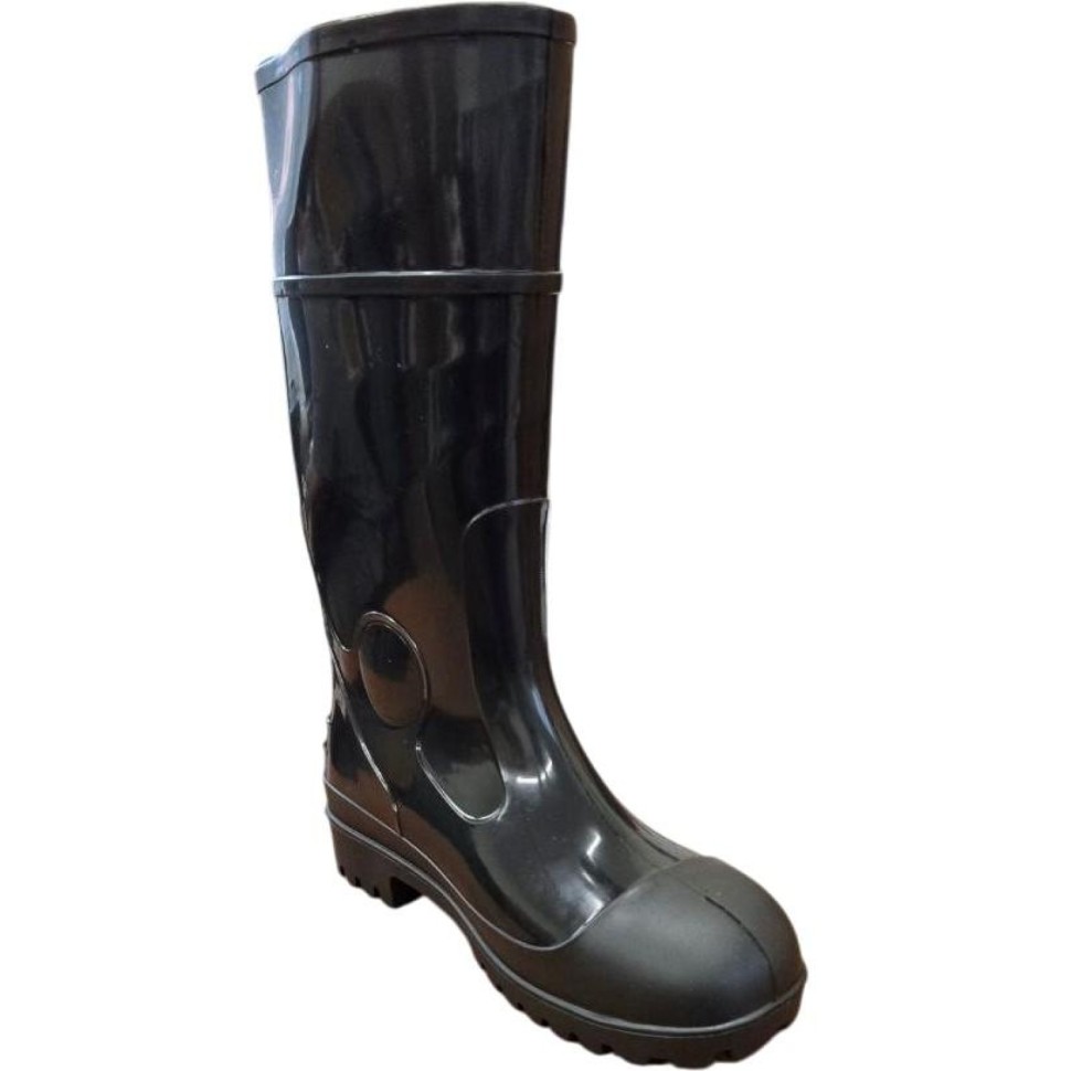 Сапоги мужские цв.черный   (р.41) ПВХ с мет. подноском