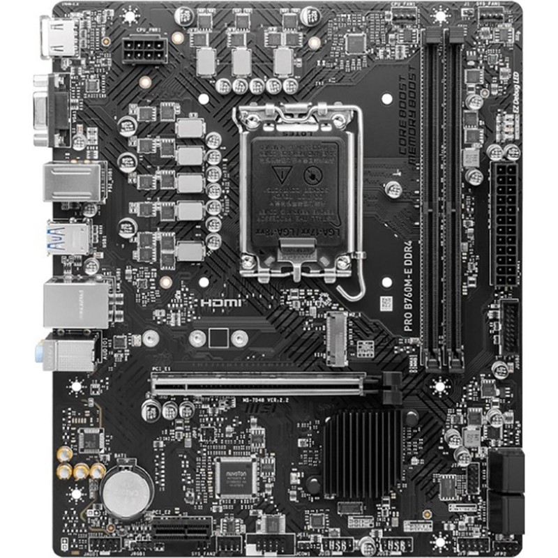 Материнская плата MSI (PRO B760M-E DDR4)Soc-1700 Intel mATX AC`97 8ch(7.1)