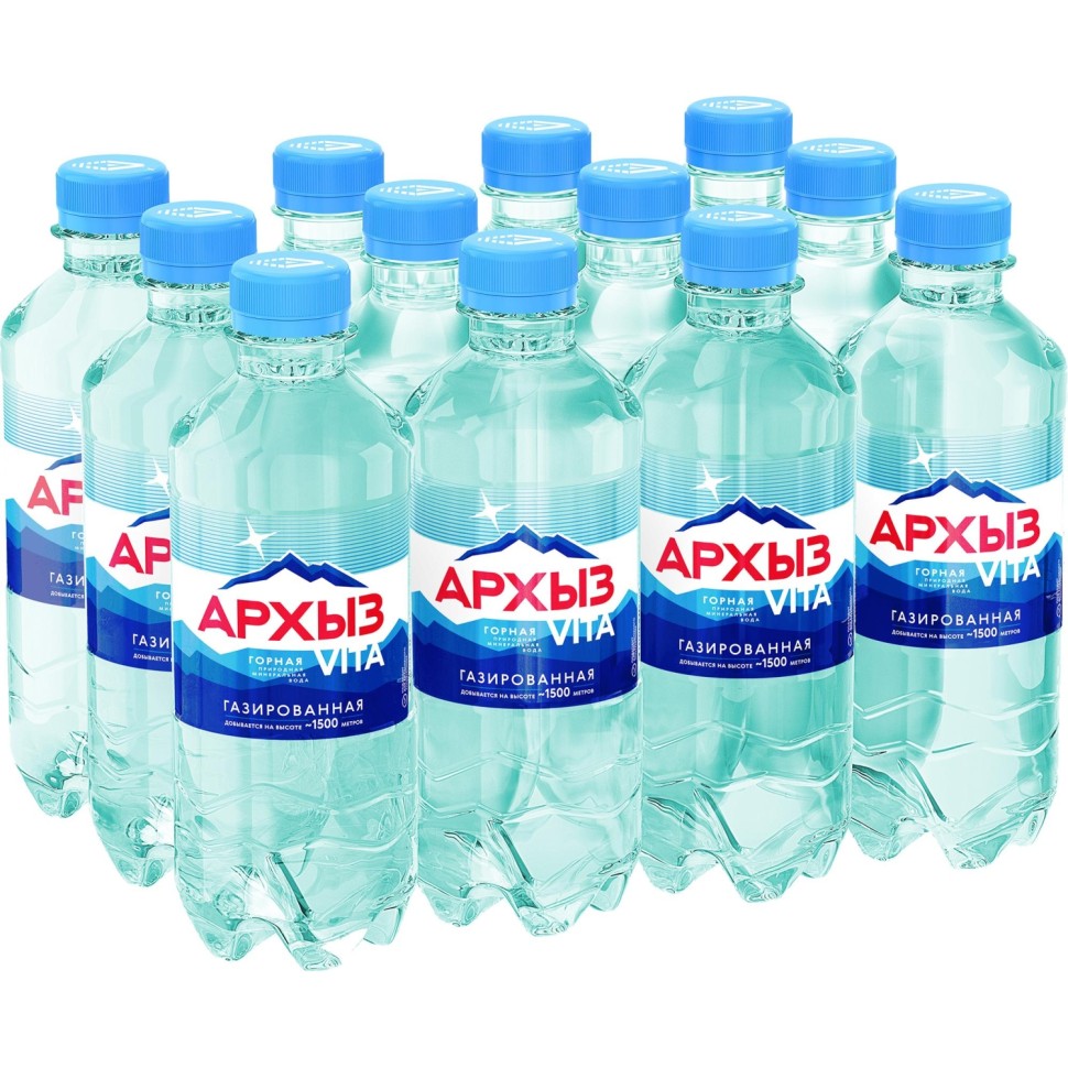 Вода минеральная Архыз Vita газ пэт 0.33л