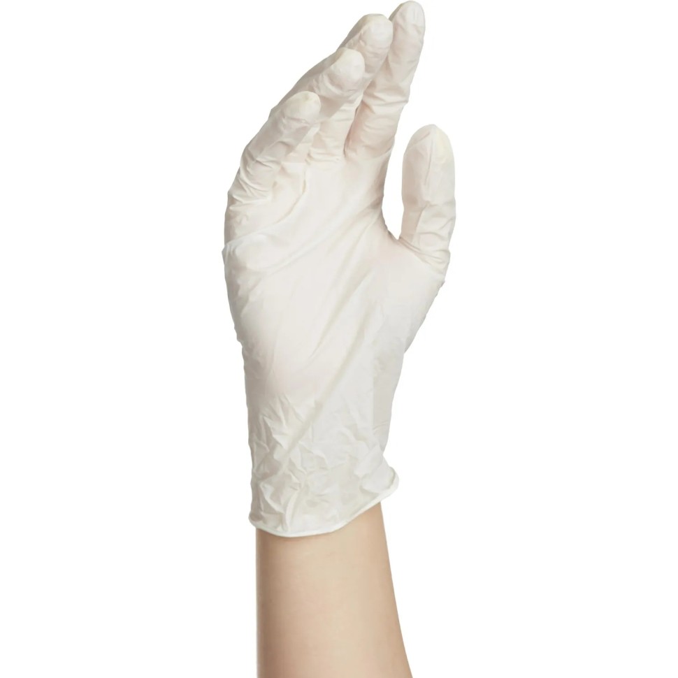 Перчатки нитрил, н/c, н/о, текстур, Benovy (S) 50п/уп, белый