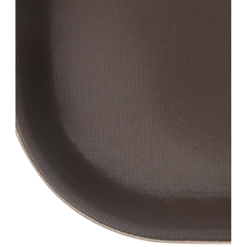 Поднос прорезин.прямоуг.14&#039;&#039;х18&#039;&#039;(455х355) корич., кт06
