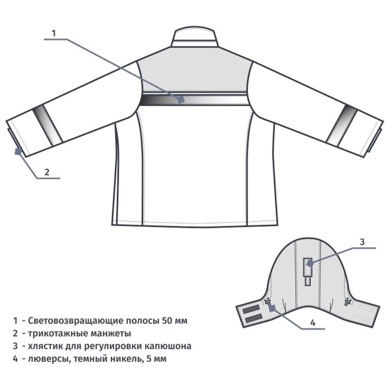 Куртка рабочая зимняя женская з46-КУ сер/крас (р.44-46) 158-164