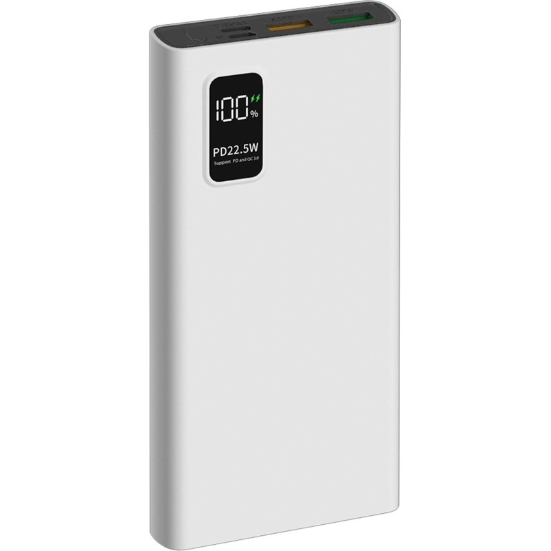 Внешний аккумулятор PERO PB05 10000 mAh,Li-Pol,output USB-C + 2USB-A,белый