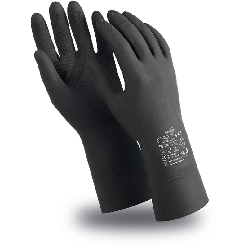 Перчатки латекс черный Manipula КЩС-1 (L-U-03/CG-942) р.10,ПС
