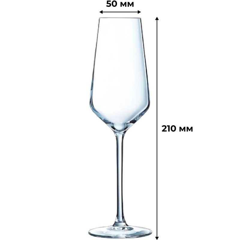 Бокал - флюте 230 мл. d=50 мм. h=210 мм. Дистинкшн 6шт/уп 69310