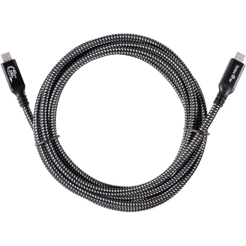 Кабель USB4 TypeCM/CM 8K@30Hz, 40GBps, PD 240W, медь Telecom 3м <TUS840-3M Кабель USB4 TypeCM/CM 8K@30Hz, 40GBps, PD 240W, медь Telecom 3м <TUS840-3M