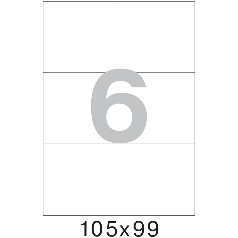 Этикетки самоклеящиеся 105х99мм/6 шт лист А4 п/глян (25л/уп)