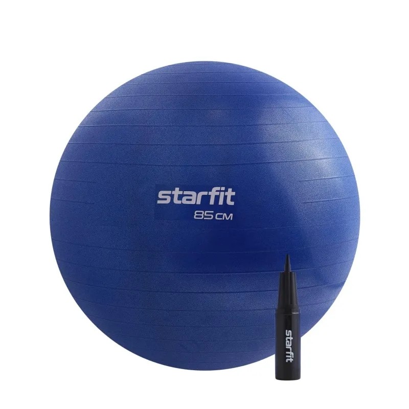 Фитбол STARFIT GB-109 85см,1500гр,антивзрыв,с ручн насос,т-син,УТ-00020234