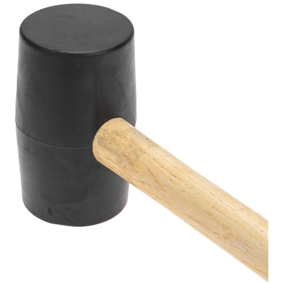 Киянка резиновая 910 г, черная резина, деревянная рукоятка KRANZ KR-12-8145