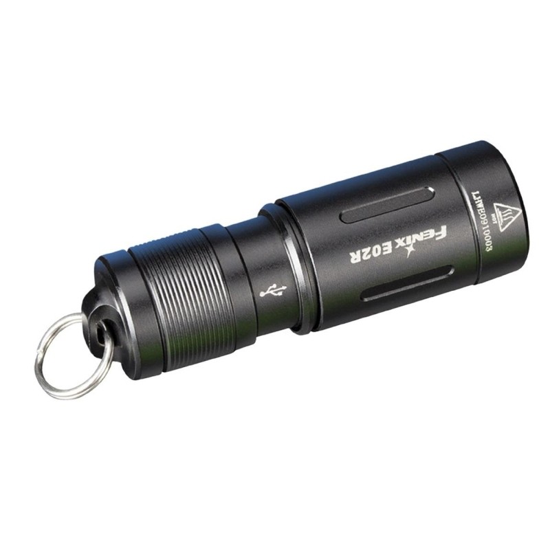 Фонарь Fenix E02R, черный, E02RBK