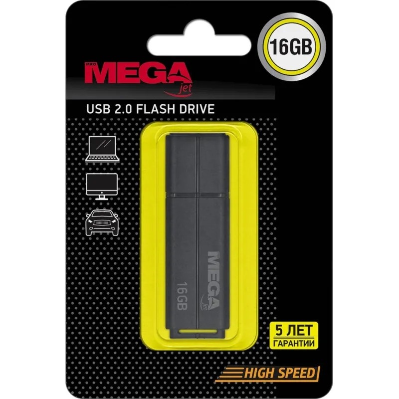 Флеш-память ProMega jet, 16Gb, USB 2.0, чер, PJ-FD-16GB-Black