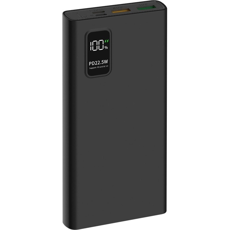 Внешний аккумулятор PERO PB05 10000 mAh,Li-Pol,output USB-C + 2USB-A,черный