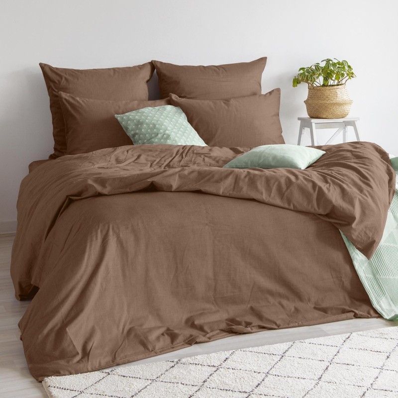 Постельное белье 1,5сп Сатин (нав. 50х70) Caramel 790363