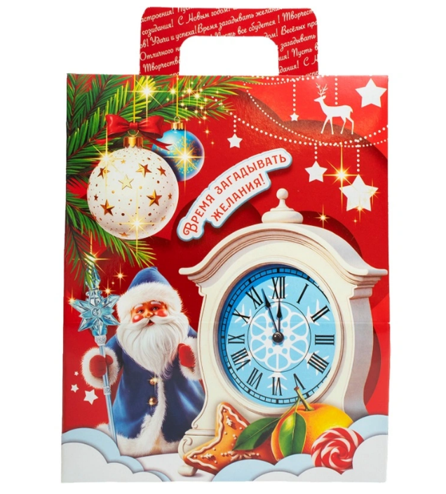 Новогодний сладкий подарок Счастливый праздник Картон 1000 грамм, K080