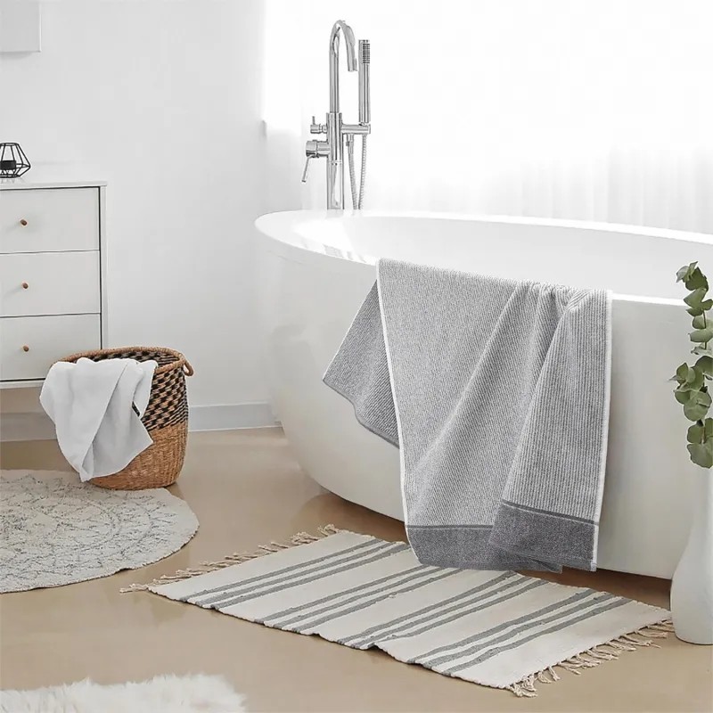 Полотенце махровое УЗБ Line,M 50х80 сер,160422