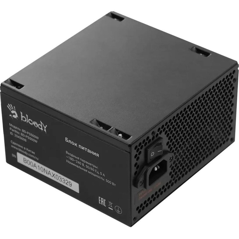 Блок питания Bloody (BD-PS500W)ATX 80+(20+4pin) APFC 120/fan 6xSATA RTL