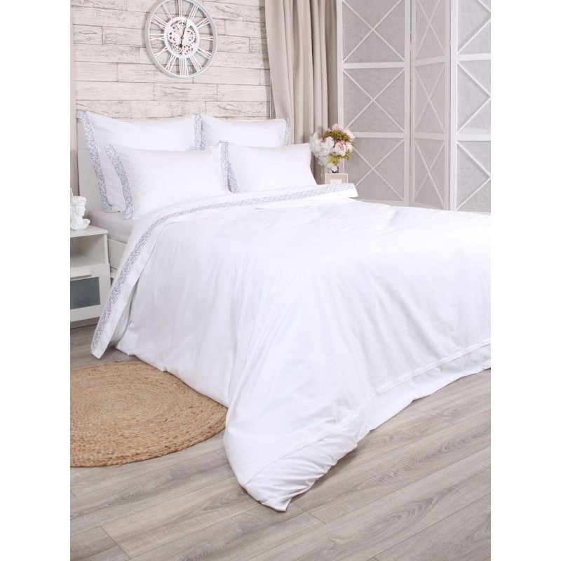 Постельное белье 2сп сатин 125г/м2  (нав70х70,50х70)-2 шт Glamour White