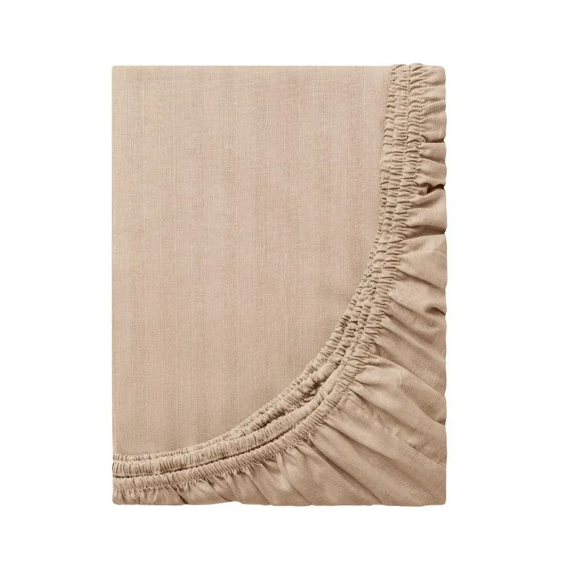 Простыня на резинке 200х200 см, страйп-дизайн, 105г/м2, Coffee cream 789245