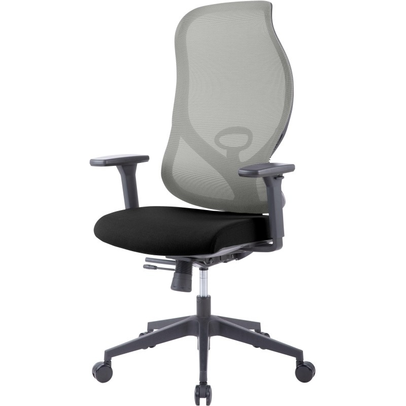Кресло для руководителя Easy Chair 603 MC серое/чёрное (сетка/ткань, пластик)