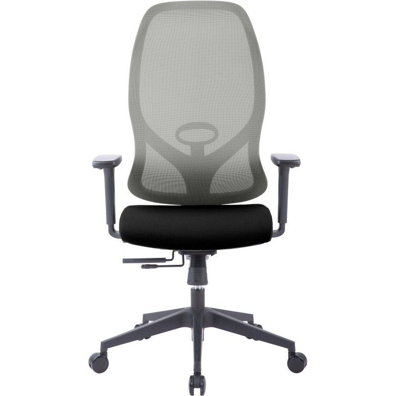Кресло для руководителя Easy Chair 603 MC серое/чёрное (сетка/ткань, пластик)