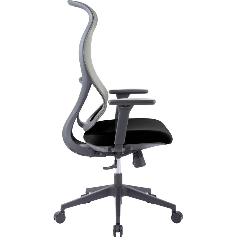 Кресло для руководителя Easy Chair 603 MC серое/чёрное (сетка/ткань, пластик)