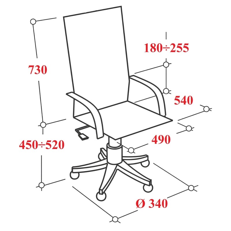 Кресло для руководителя Easy Chair 603 MC серое/чёрное (сетка/ткань, пластик)
