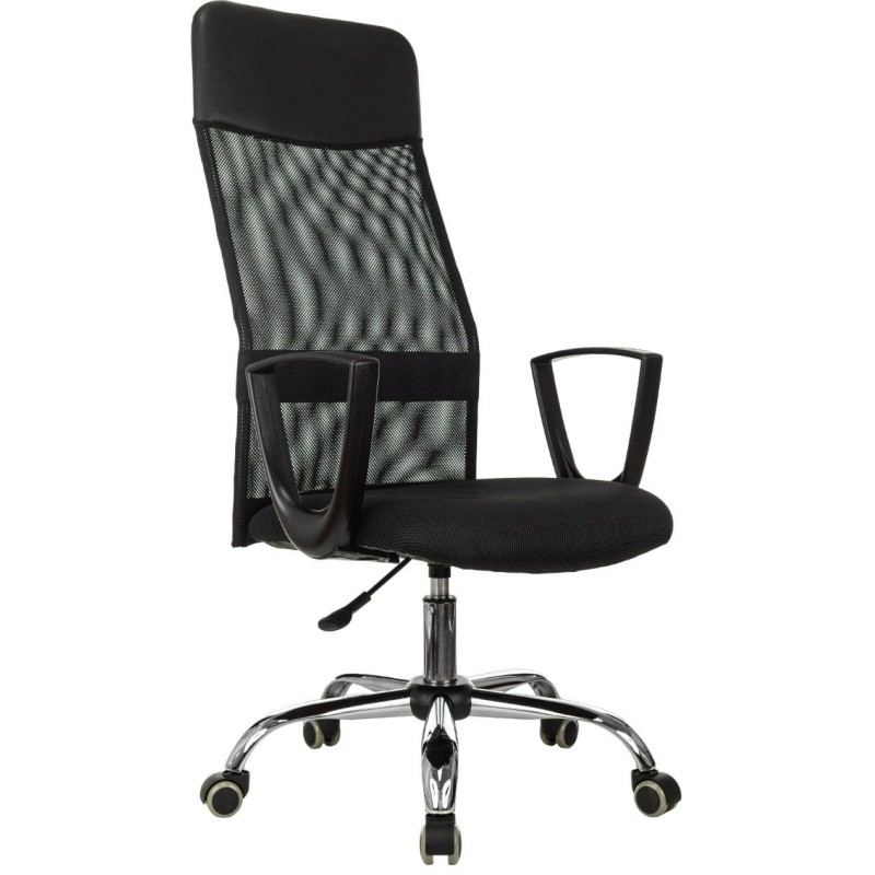 Кресло VB_EChair-510 TW сетка/ткань черный хром