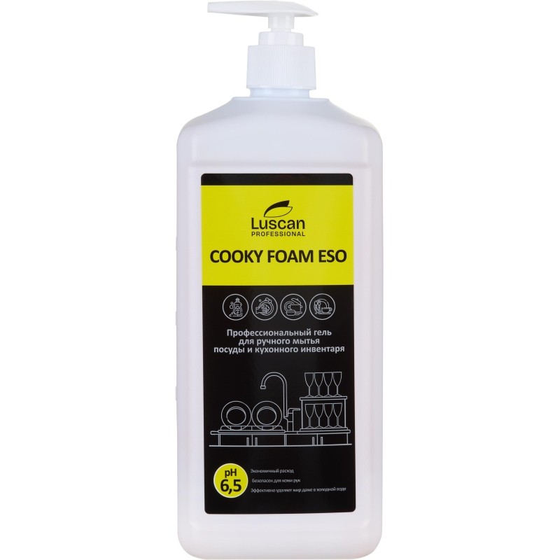 Профхим д/посуды гель д/ручного мытья Luscan Prof/Cooky Foam Eso, 1л
