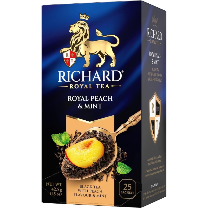Чай Richard Royal Peach &amp; Mint черный, ароматизированный, 25 сашет